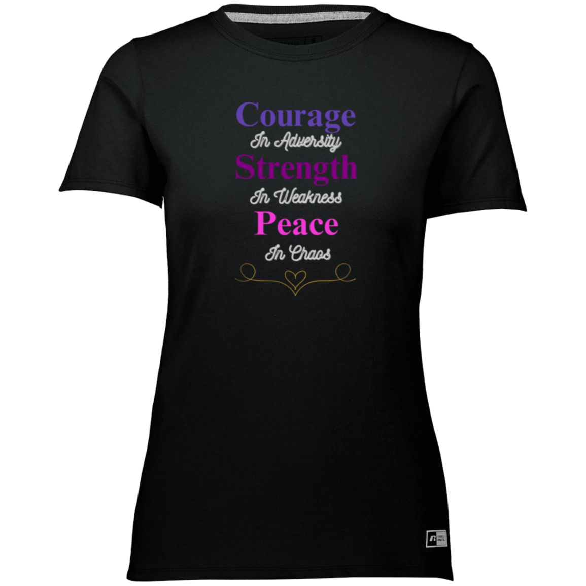Courage in Adversity Women's T-Shirt| Women's Active Wear| Short Sleeve