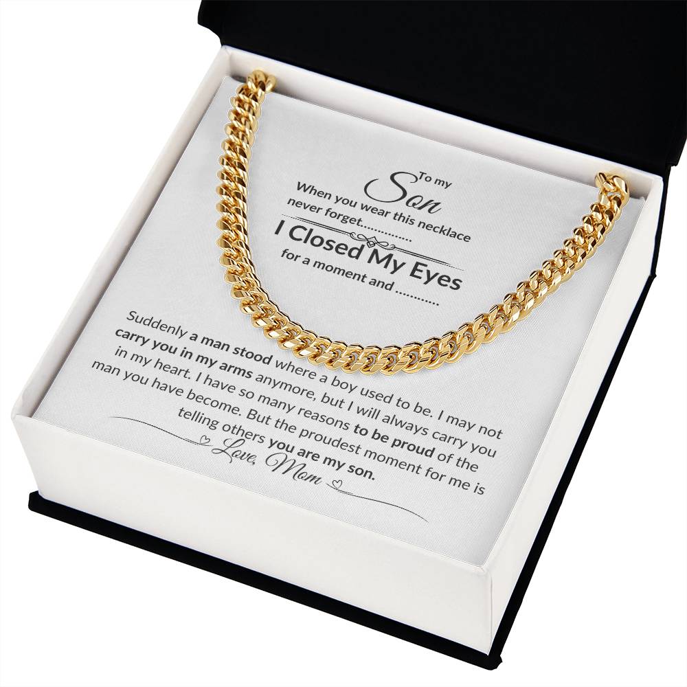 To My Son From Mom| Cuban Link Chain| Gift to Son from Mother| Birthday Gift to Son from Mother