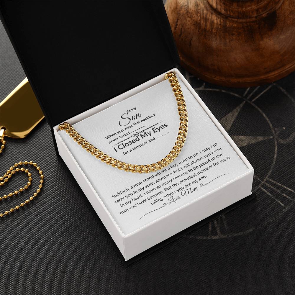 To My Son From Mom| Cuban Link Chain| Gift to Son from Mother| Birthday Gift to Son from Mother