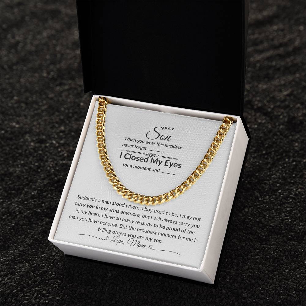 To My Son From Mom| Cuban Link Chain| Gift to Son from Mother| Birthday Gift to Son from Mother