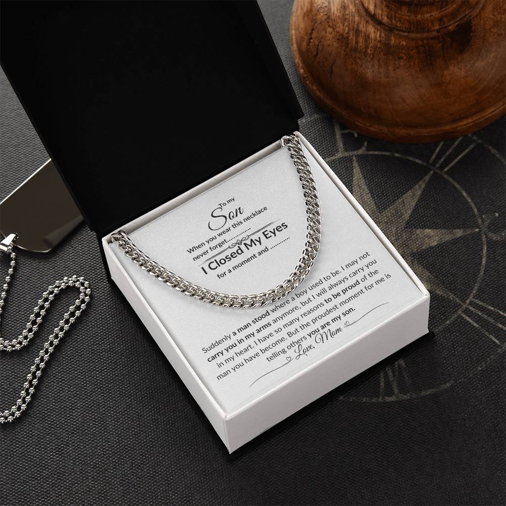 To My Son From Mom| Cuban Link Chain| Gift to Son from Mother| Birthday Gift to Son from Mother