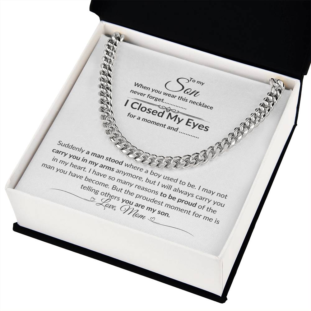 To My Son From Mom| Cuban Link Chain| Gift to Son from Mother| Birthday Gift to Son from Mother