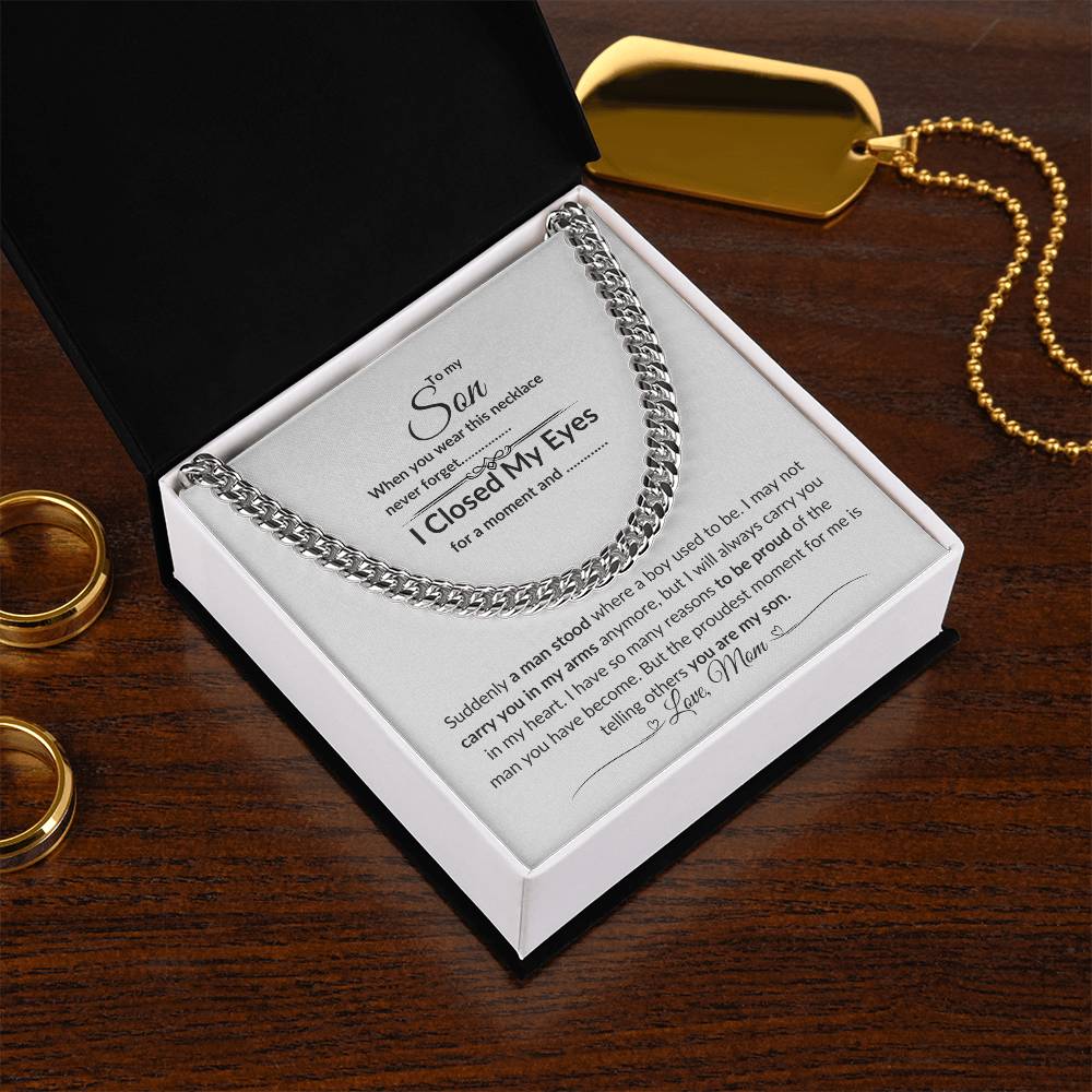 To My Son From Mom| Cuban Link Chain| Gift to Son from Mother| Birthday Gift to Son from Mother