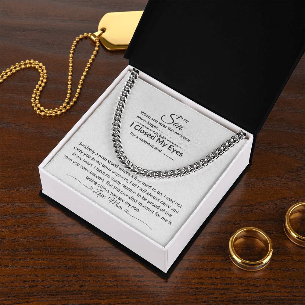 To My Son From Mom| Cuban Link Chain| Gift to Son from Mother| Birthday Gift to Son from Mother