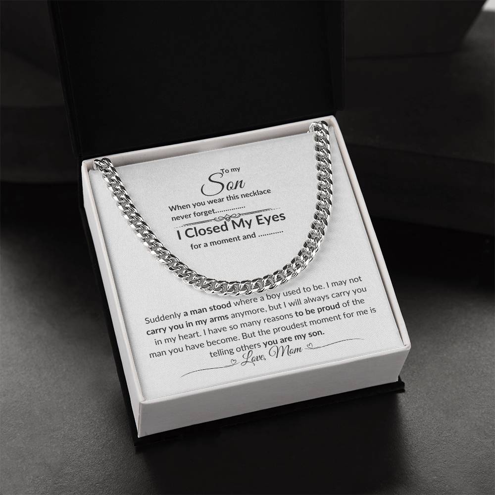 To My Son From Mom| Cuban Link Chain| Gift to Son from Mother| Birthday Gift to Son from Mother