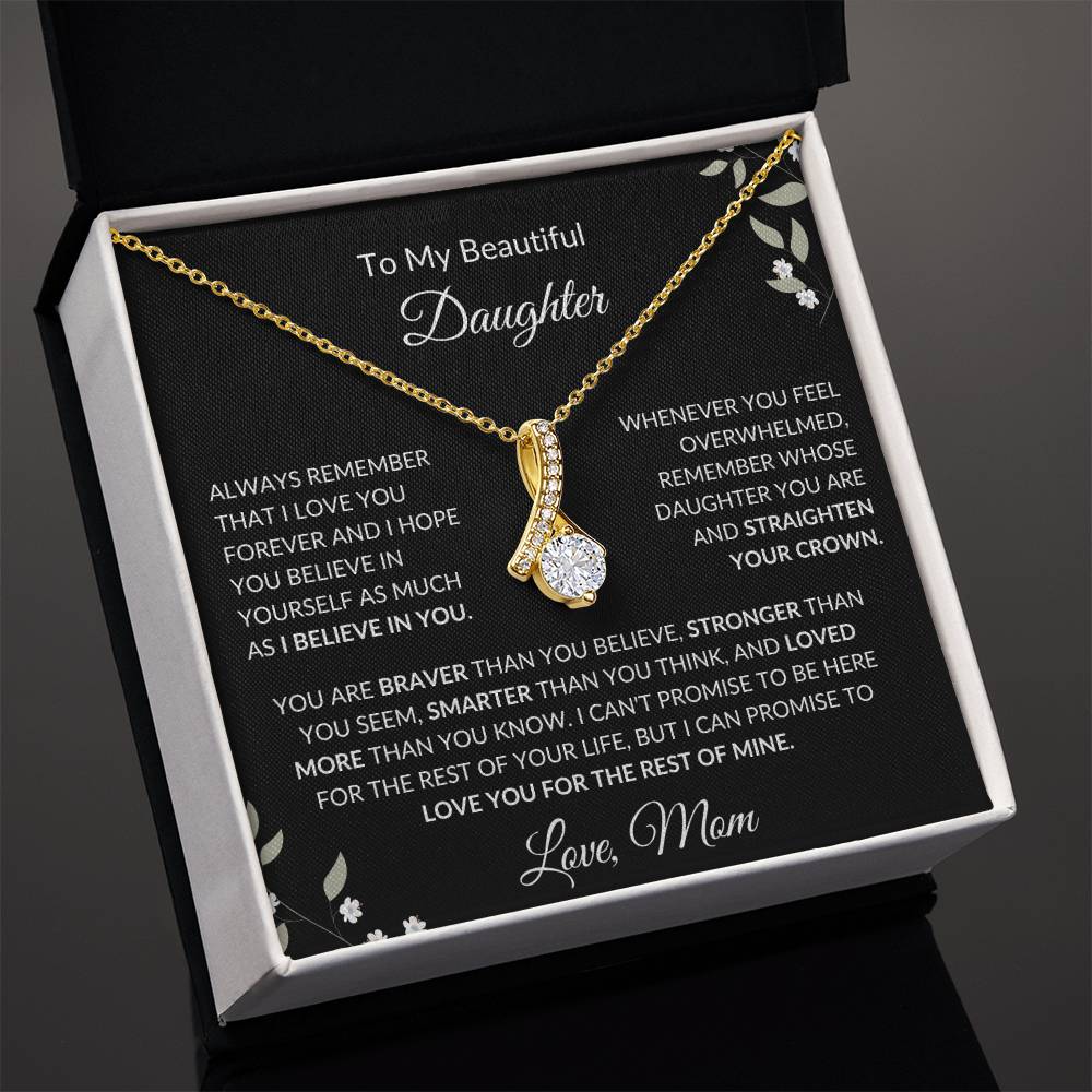 To My Beautiful Daughter from Mom | Alluring Beauty Necklace| Gift to Daughter from Mom