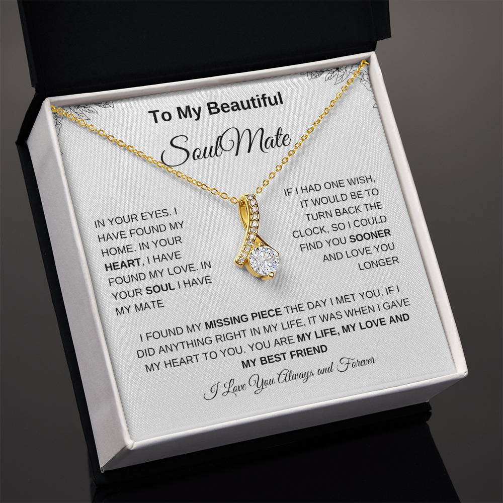 To My Beautiful Soulmate | Alluring Beauty Necklace| Gift to Wife| Birthday Gift to Wife| Mother's Day Gift| Anniversary Gift to Wife