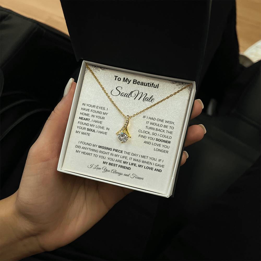 To My Beautiful Soulmate | Alluring Beauty Necklace| Gift to Wife| Birthday Gift to Wife| Mother's Day Gift| Anniversary Gift to Wife