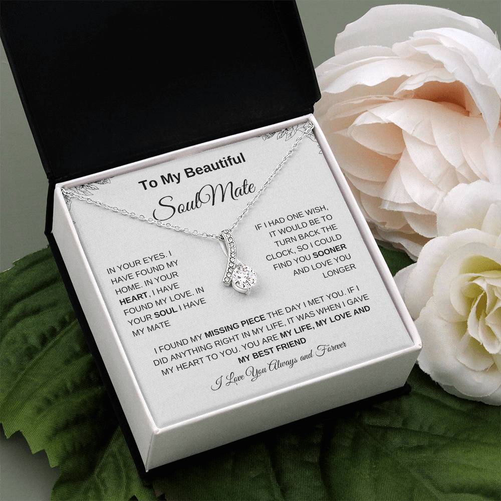 To My Beautiful Soulmate | Alluring Beauty Necklace| Gift to Wife| Birthday Gift to Wife| Mother's Day Gift| Anniversary Gift to Wife