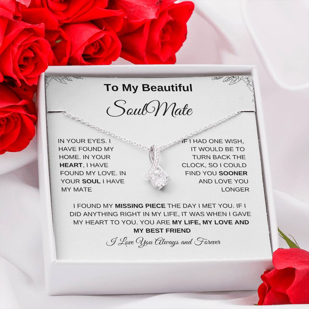 To My Beautiful Soulmate | Alluring Beauty Necklace| Gift to Wife| Birthday Gift to Wife| Mother's Day Gift| Anniversary Gift to Wife