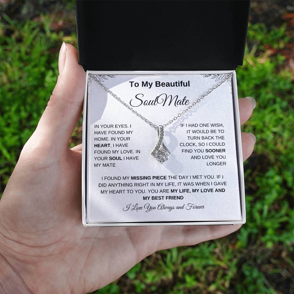 To My Beautiful Soulmate | Alluring Beauty Necklace| Gift to Wife| Birthday Gift to Wife| Mother's Day Gift| Anniversary Gift to Wife