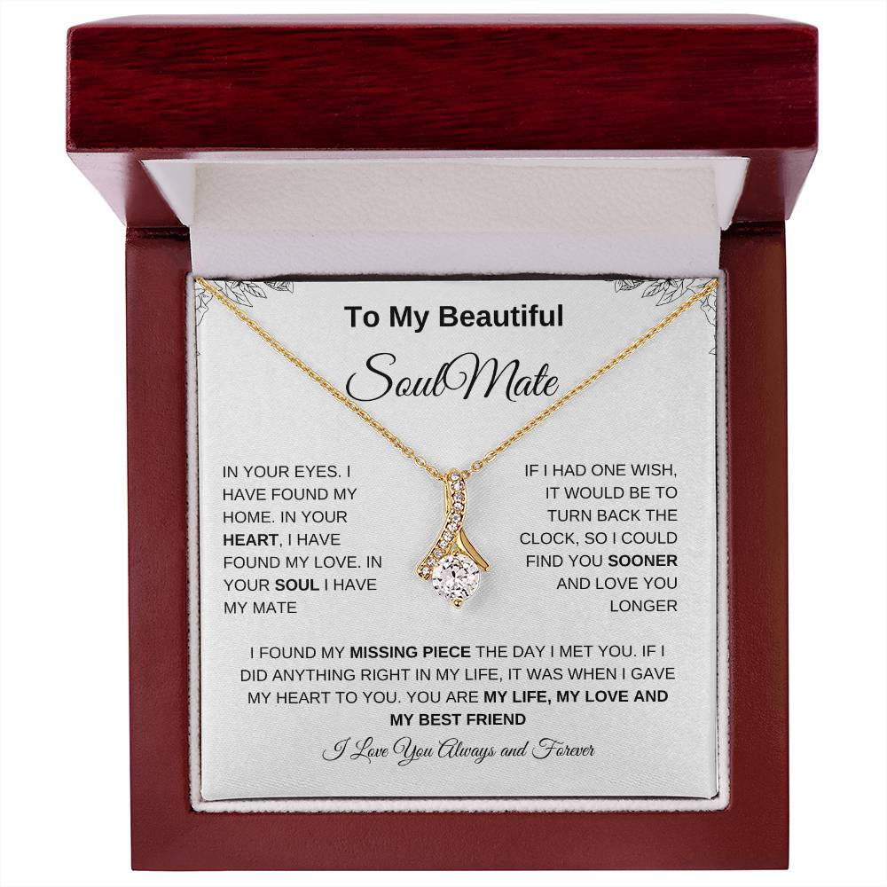 To My Beautiful Soulmate | Alluring Beauty Necklace| Gift to Wife| Birthday Gift to Wife| Mother's Day Gift| Anniversary Gift to Wife