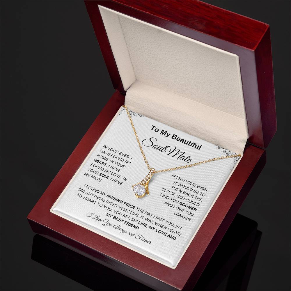 To My Beautiful Soulmate | Alluring Beauty Necklace| Gift to Wife| Birthday Gift to Wife| Mother's Day Gift| Anniversary Gift to Wife