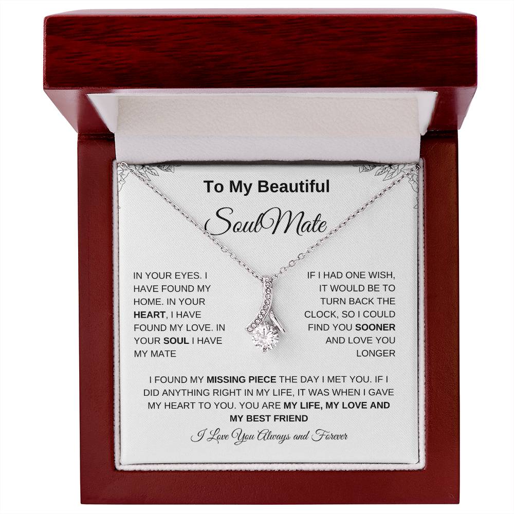 To My Beautiful Soulmate | Alluring Beauty Necklace| Gift to Wife| Birthday Gift to Wife| Mother's Day Gift| Anniversary Gift to Wife