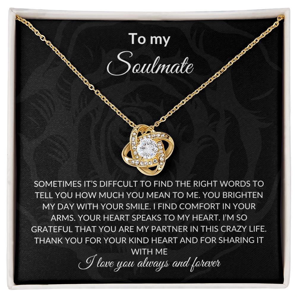 To My Soulmate | Love Knot Necklace| Gift to Wife| Birthday Gift to Wife| Mother's Day Gift| Anniversary Gift to Wife