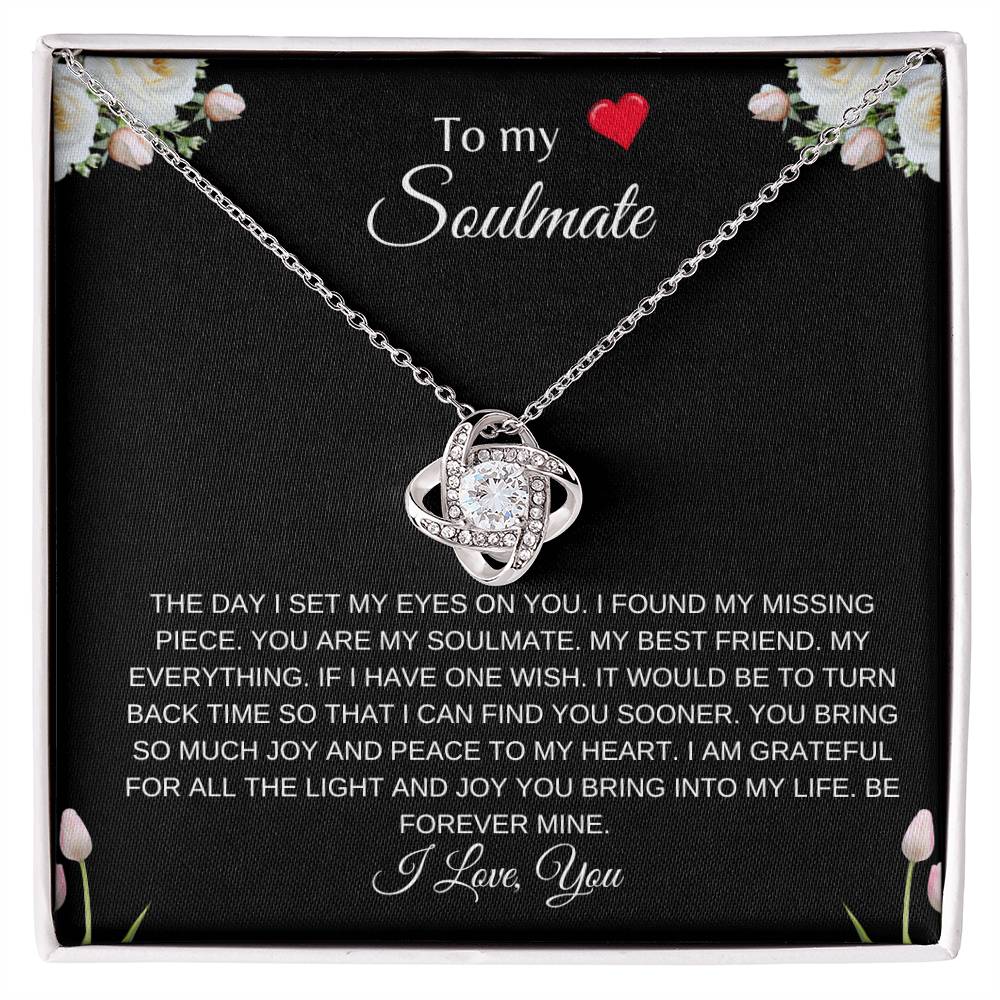 To My Soulmate (With a Heart) | Love Knot Necklace| Gift to Wife| Birthday Gift to Wife| Mother's Day Gift| Anniversary Gift to Wife