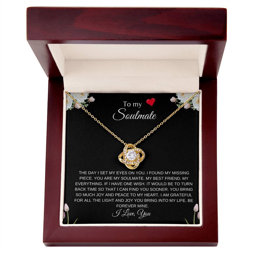 To My Soulmate (With a Heart) | Love Knot Necklace| Gift to Wife| Birthday Gift to Wife| Mother's Day Gift| Anniversary Gift to Wife