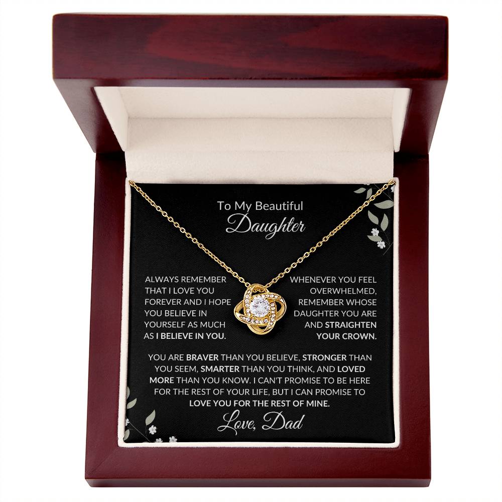 To My Beautiful Daughter from Dad | Love Knot Necklace| Gift to Daughter from Dad