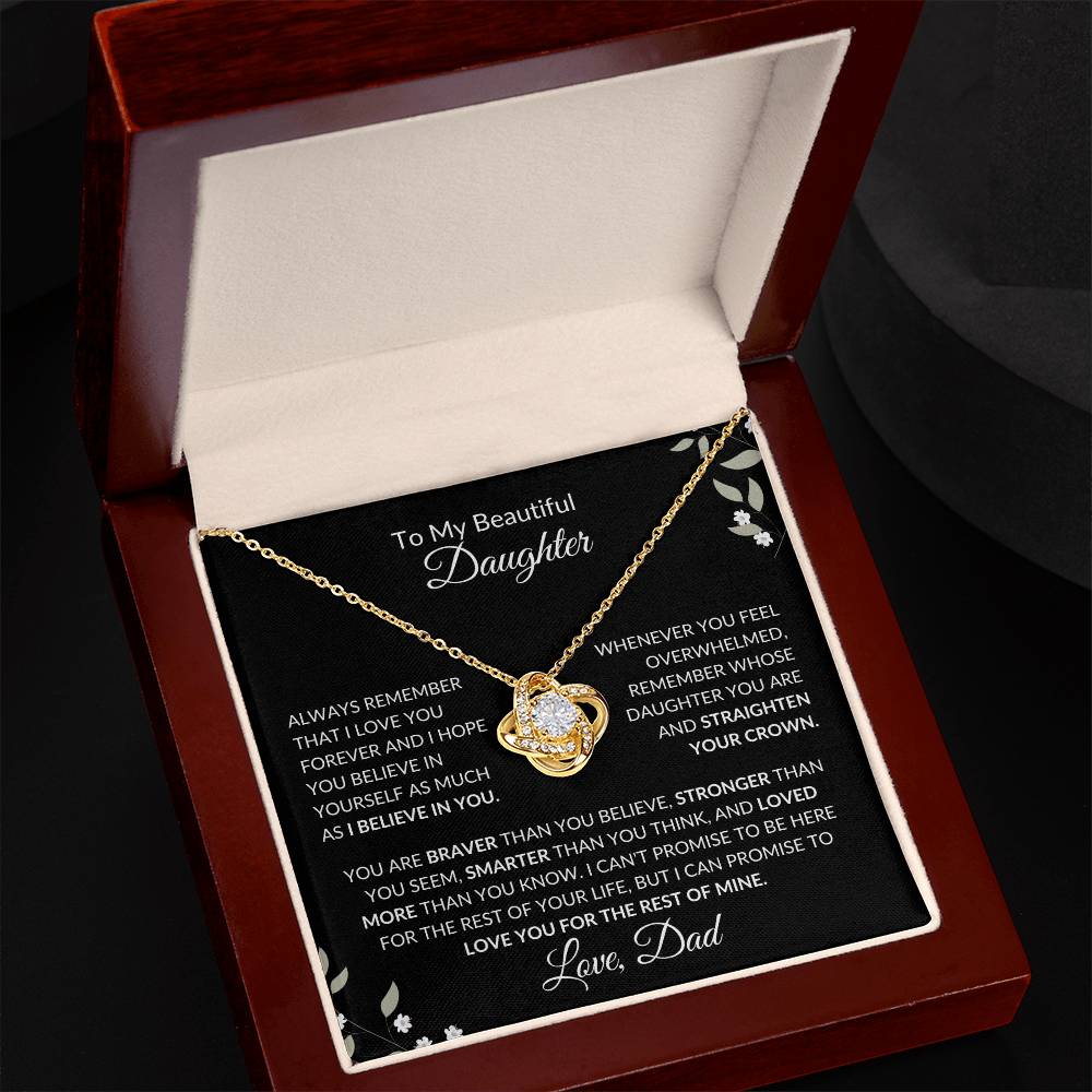 To My Beautiful Daughter from Dad | Love Knot Necklace| Gift to Daughter from Dad