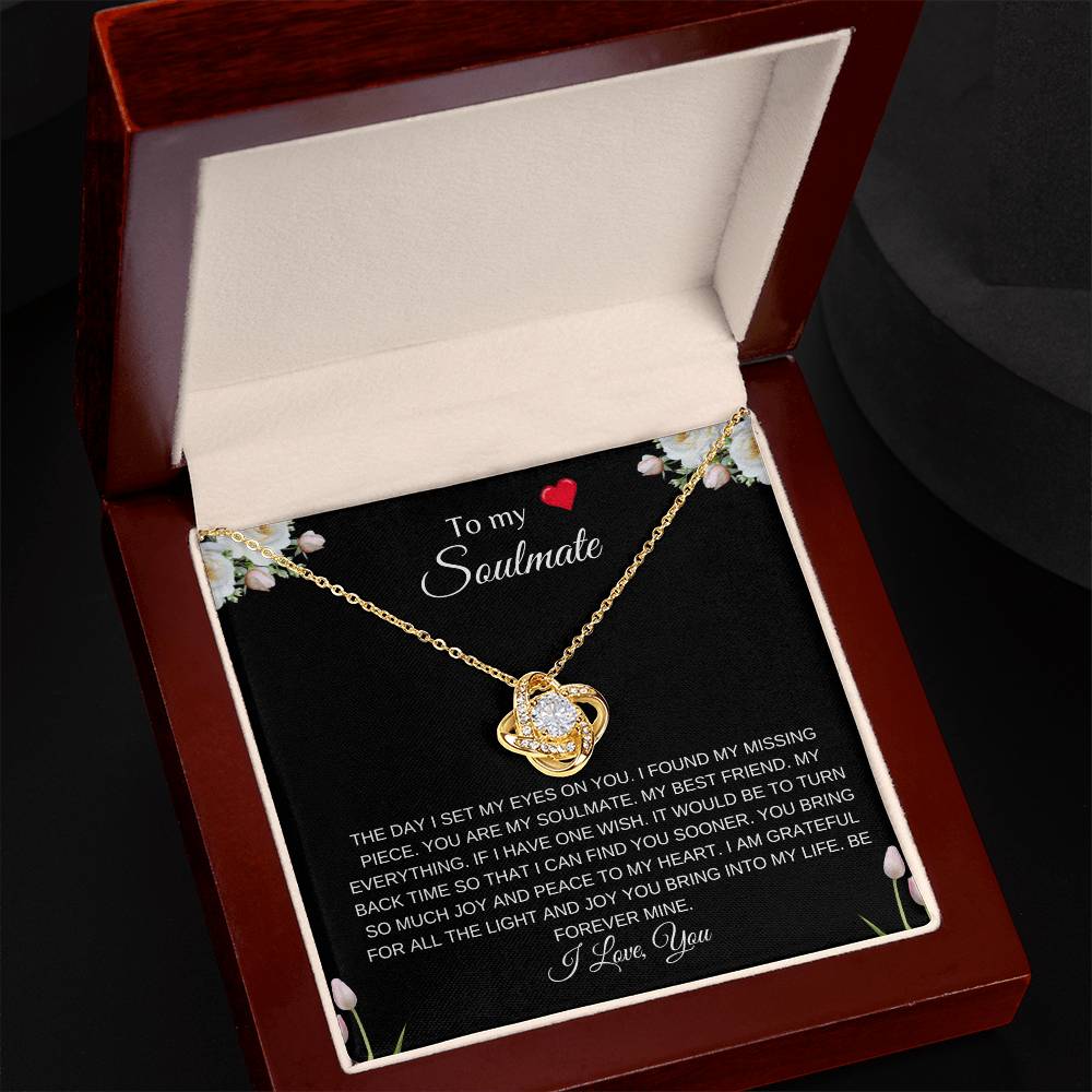 To My Soulmate (With a Heart) | Love Knot Necklace| Gift to Wife| Birthday Gift to Wife| Mother's Day Gift| Anniversary Gift to Wife