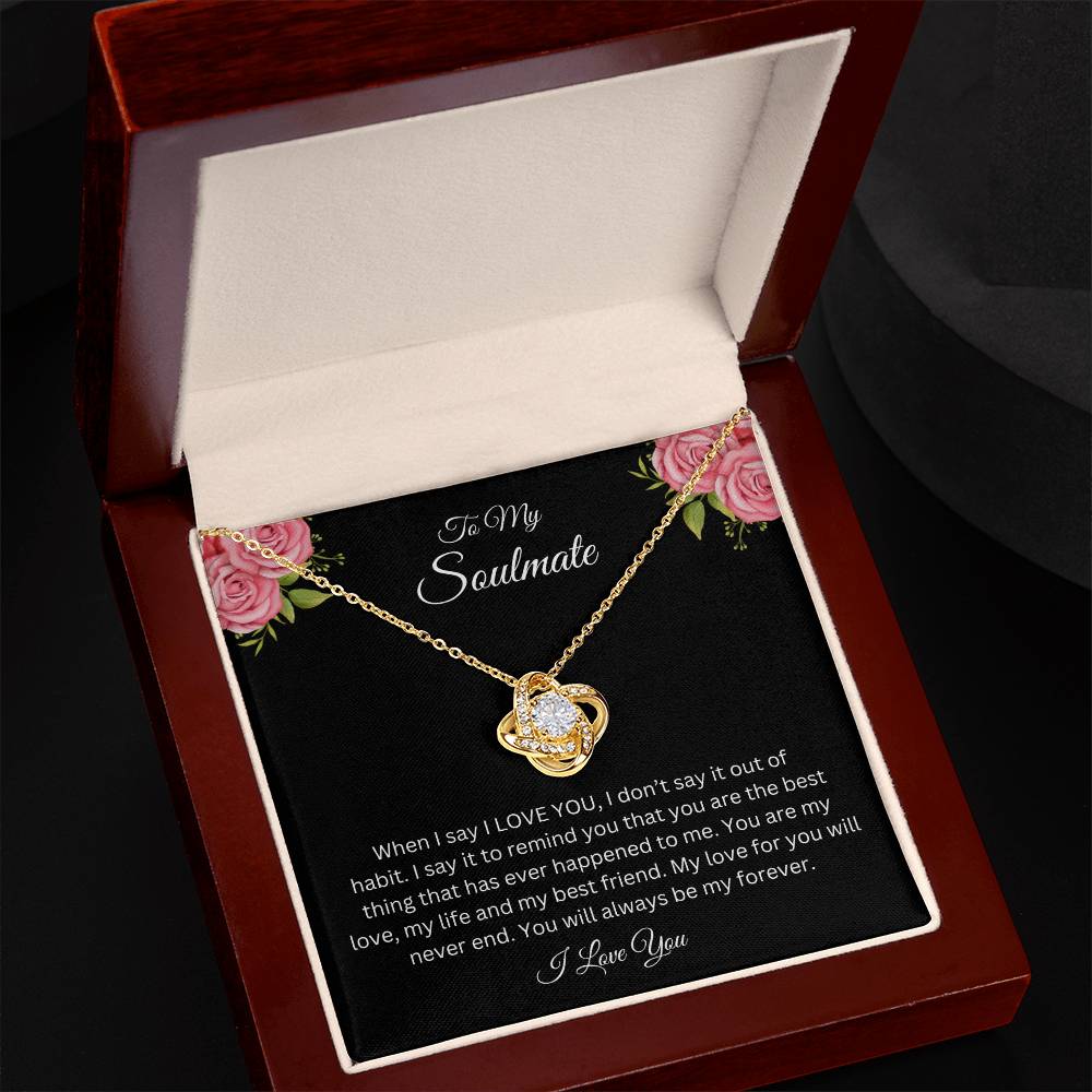 To My Soulmate | Love Knot Necklace| Gift to Wife| Birthday Gift to Wife| Mother's Day Gift| Anniversary Gift to Wife
