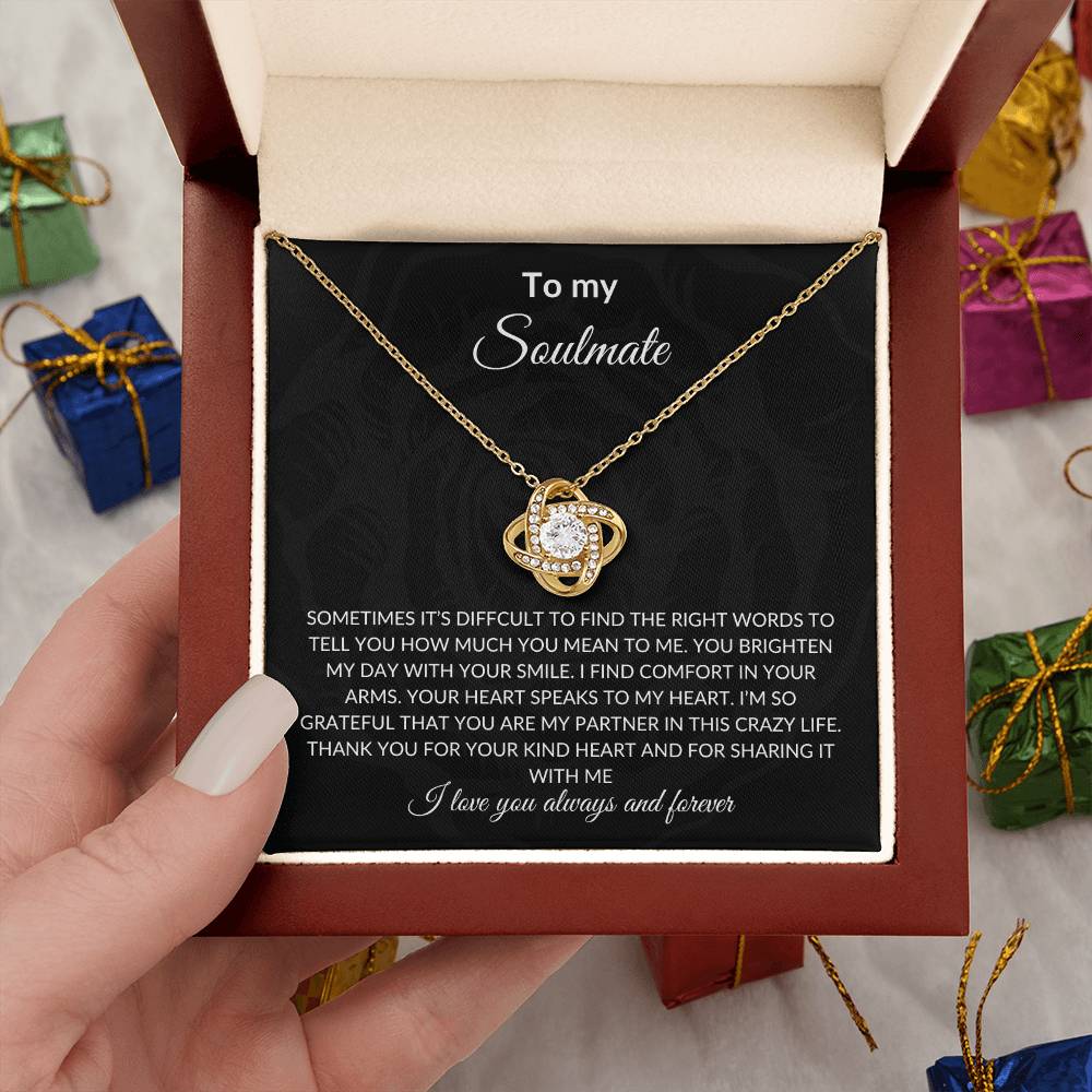 To My Soulmate | Love Knot Necklace| Gift to Wife| Birthday Gift to Wife| Mother's Day Gift| Anniversary Gift to Wife