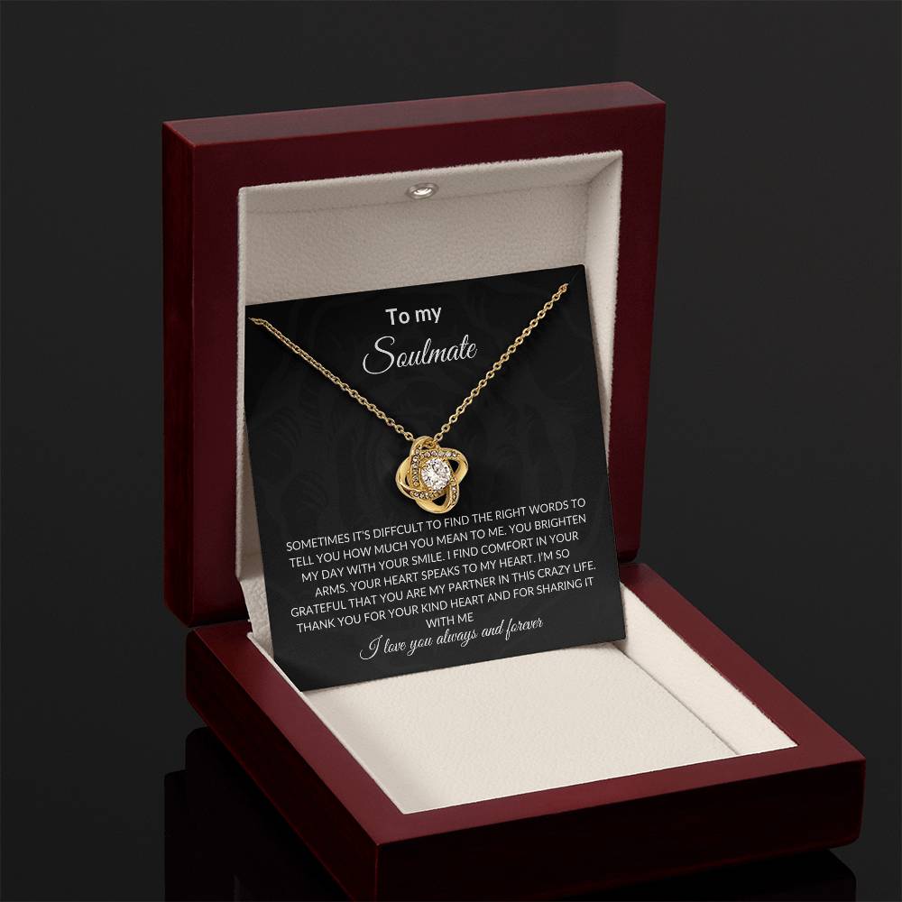 To My Soulmate | Love Knot Necklace| Gift to Wife| Birthday Gift to Wife| Mother's Day Gift| Anniversary Gift to Wife