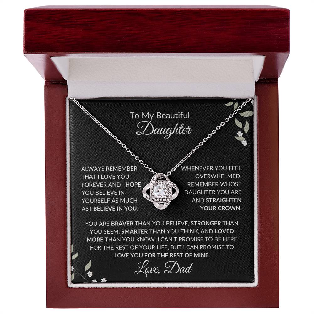 To My Beautiful Daughter from Dad | Love Knot Necklace| Gift to Daughter from Dad