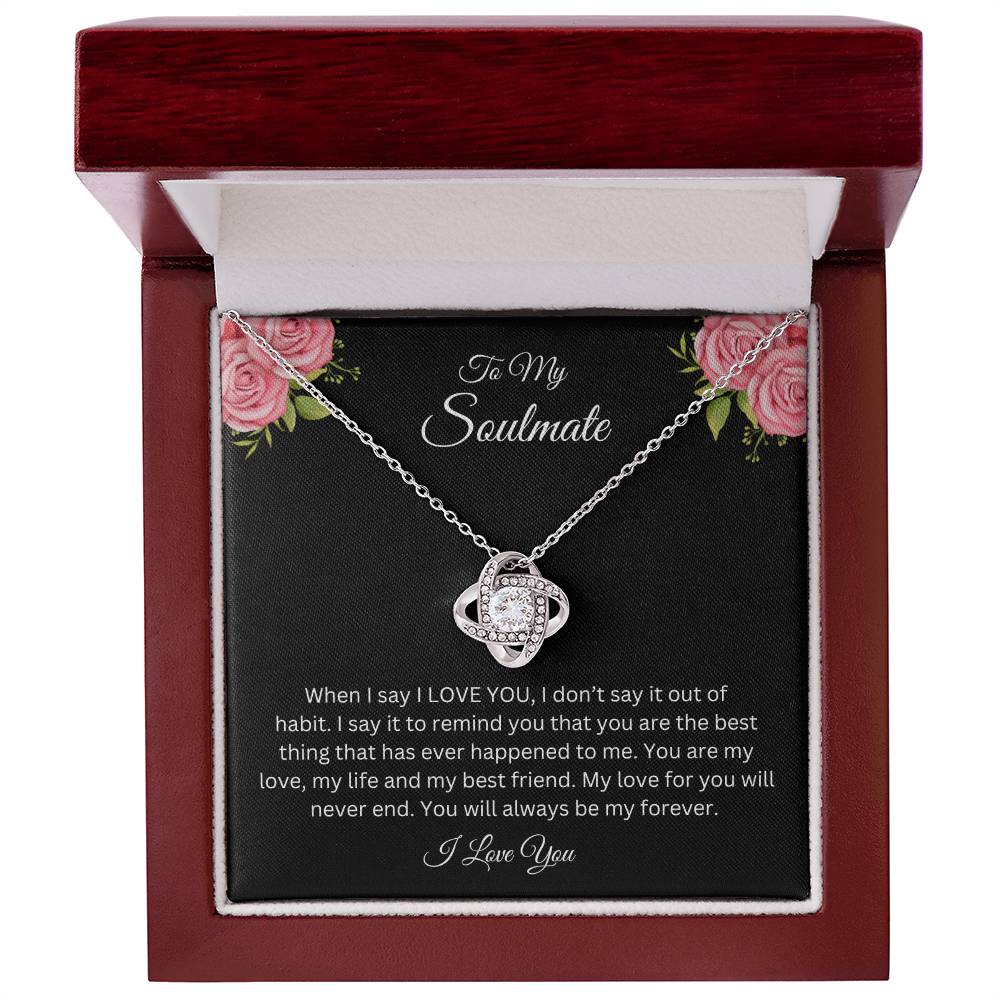 To My Soulmate | Love Knot Necklace| Gift to Wife| Birthday Gift to Wife| Mother's Day Gift| Anniversary Gift to Wife