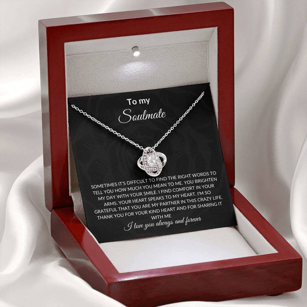 To My Soulmate | Love Knot Necklace| Gift to Wife| Birthday Gift to Wife| Mother's Day Gift| Anniversary Gift to Wife