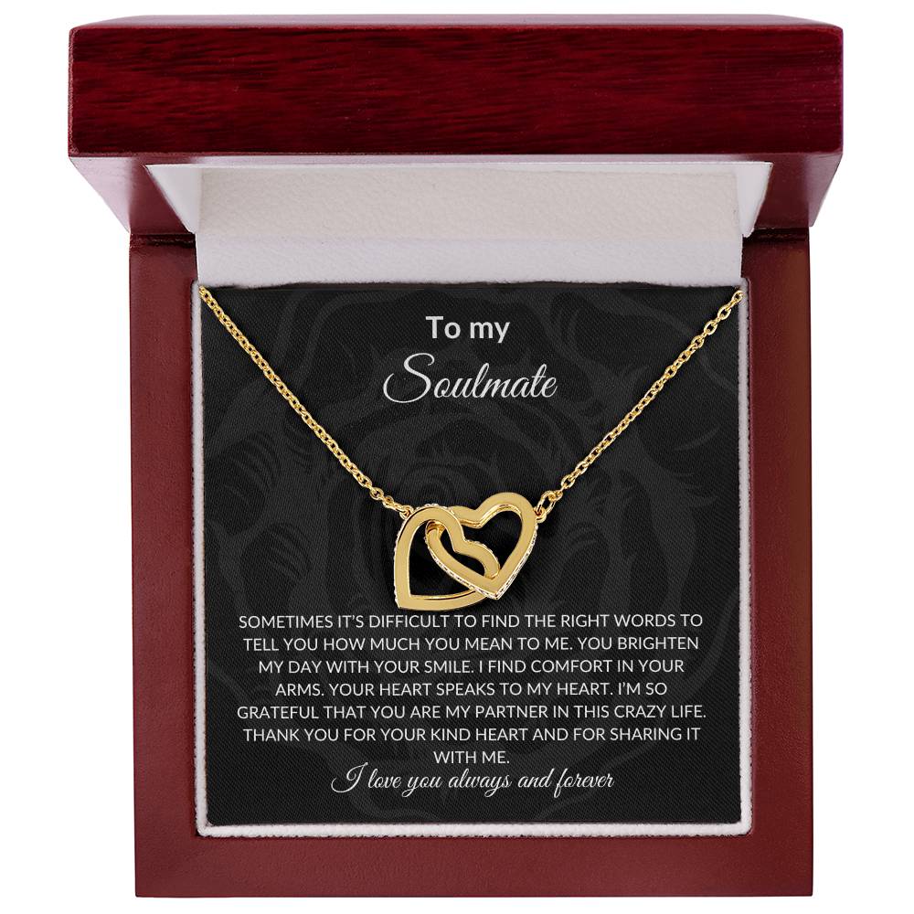 To My Soulmate | Interlocking Hearts Necklace| Gift to Wife | Wedding Anniversary Gift to Wife| Mother's Day Gift | Birthday Gift to Wife