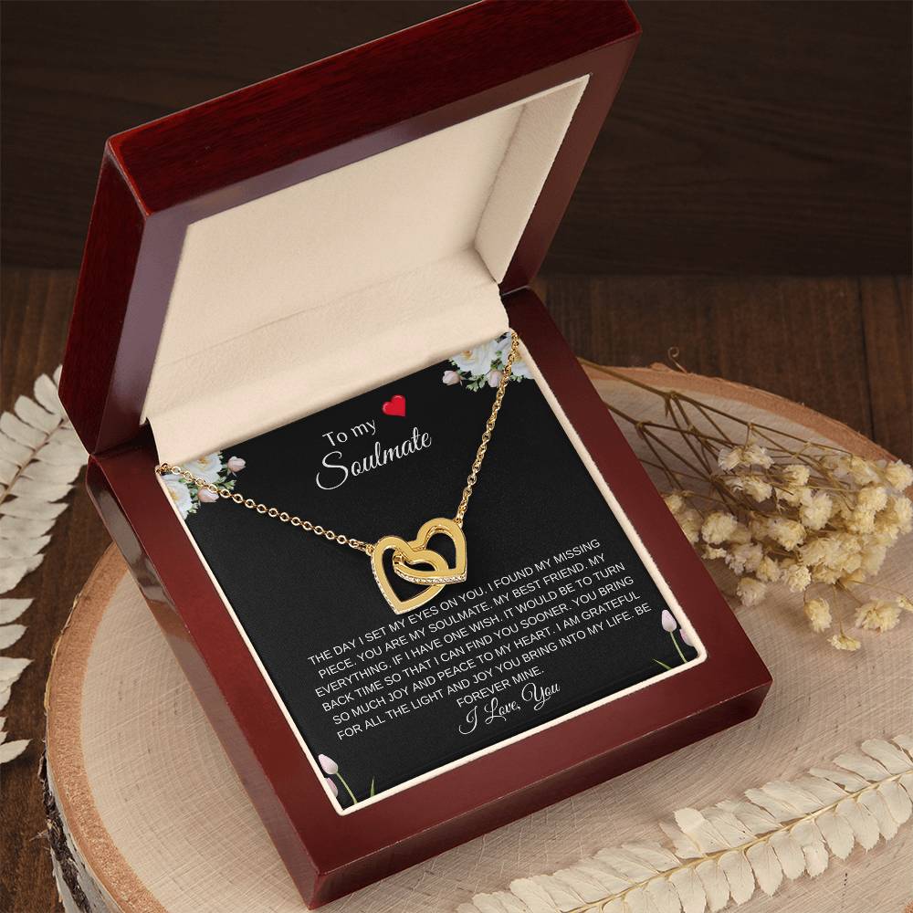 To My Soulmate | Interlocking Heart Necklace| Gift to Wife| Birthday Gift to Wife| Mother's Day Gift| Anniversary Gift to Wife