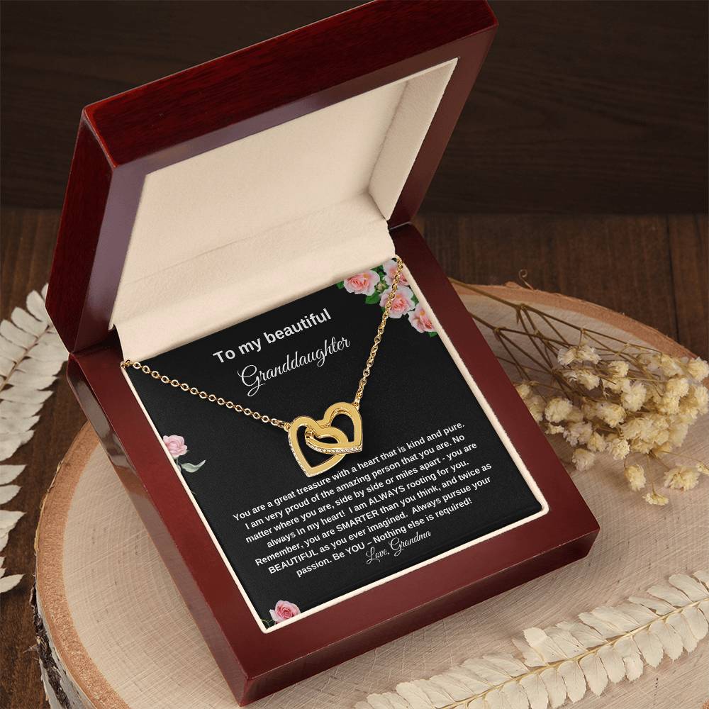 To My Beautiful Granddaughter | Interlocking Heart Necklace| Gift to Granddaughter| Birthday Gift for Granddaughter