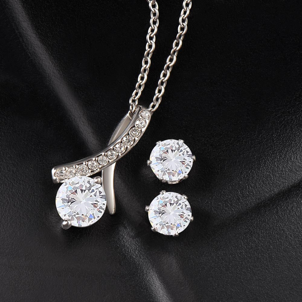 To My Beautiful Daughter from Dad | Alluring Beauty + Clear CZ Earrings| Gift to Daughter from Dad| Birthday Gift to Daughter from Dad