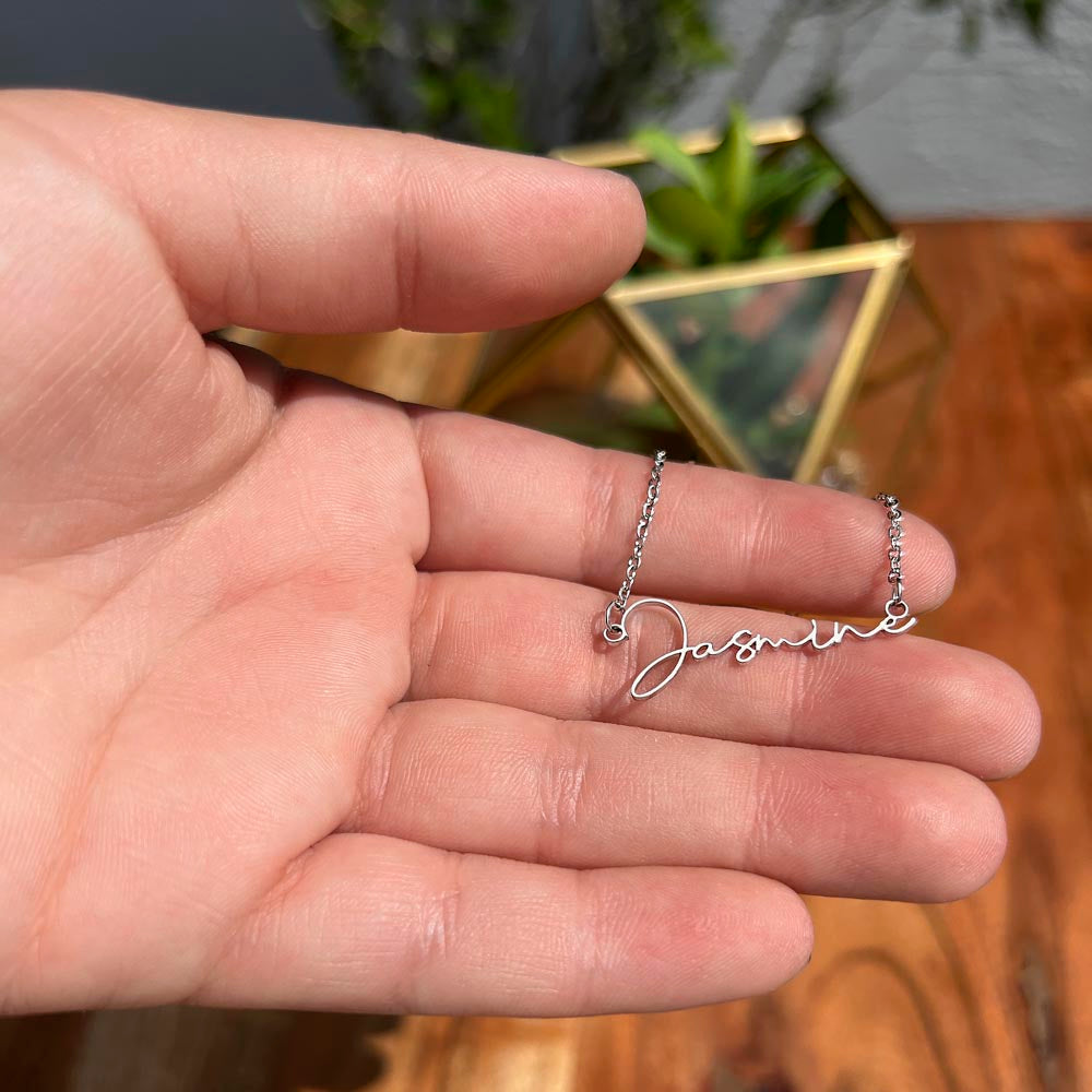 To My Soulmate | Signature Name Necklace| Gift to Wife | Wedding Anniversary Gift to Wife| Mother's Day Gift | Birthday Gift to Wife