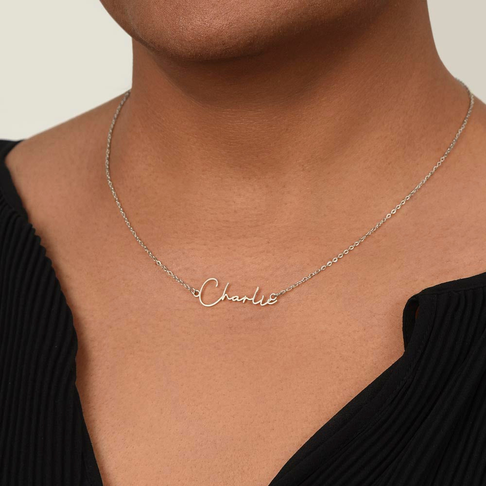 To My Soulmate | Signature Name Necklace| Gift to Wife | Wedding Anniversary Gift to Wife| Mother's Day Gift | Birthday Gift to Wife