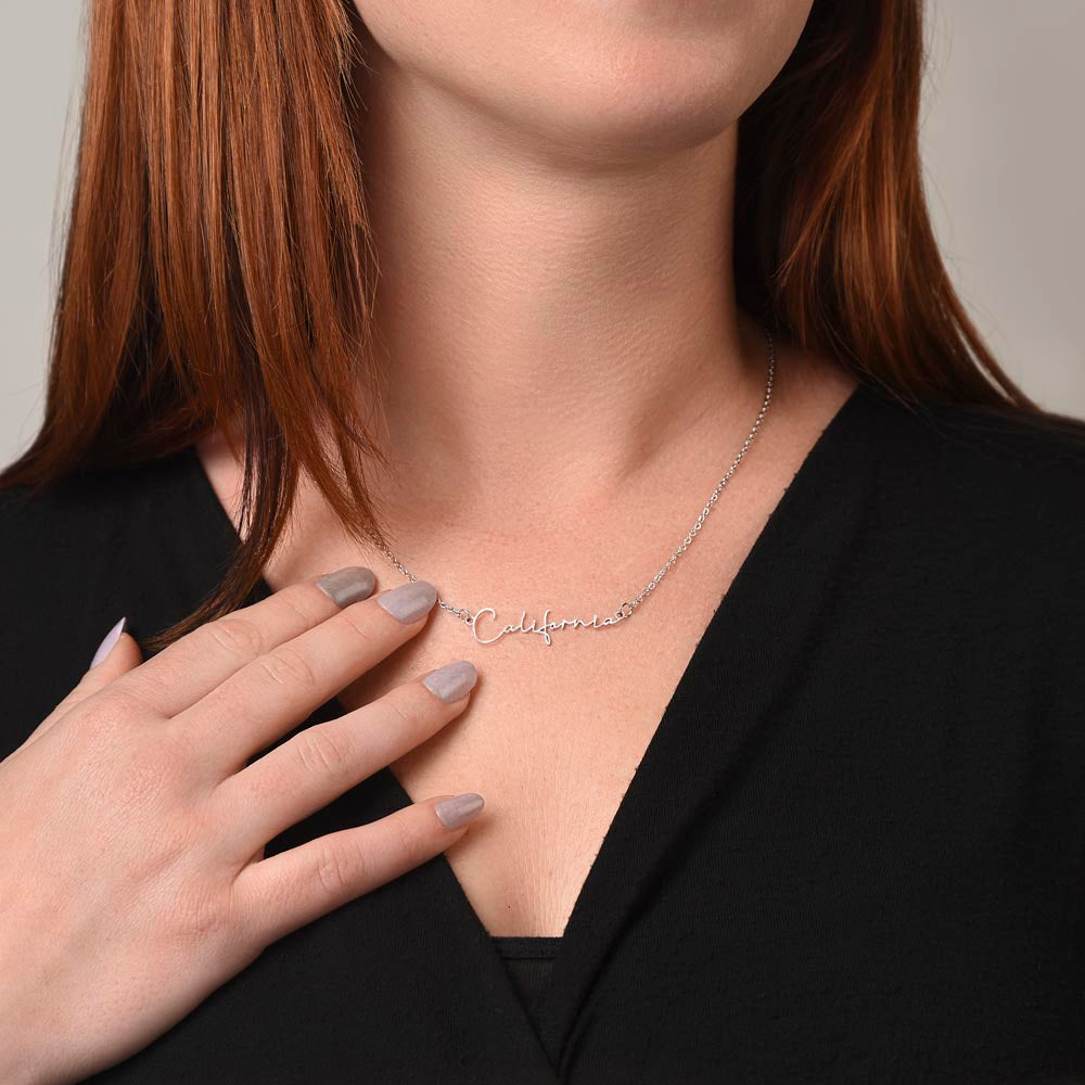 To My Soulmate | Signature Name Necklace| Gift to Wife | Wedding Anniversary Gift to Wife| Mother's Day Gift | Birthday Gift to Wife