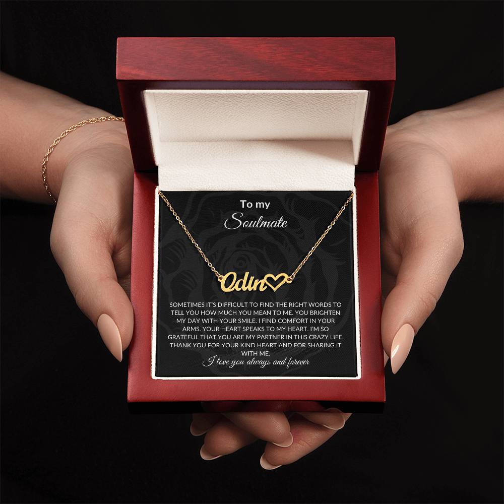 To My Soulmate | Heart Name Necklace| Gift to Wife | Wedding Anniversary Gift to Wife| Mother's Day Gift | Birthday Gift to Wife