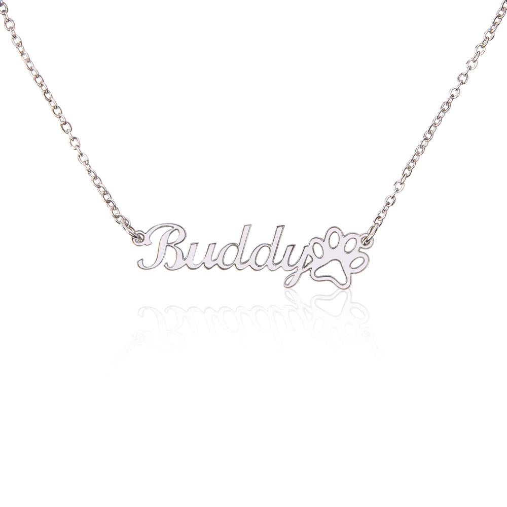 Name Necklace + Paw Print