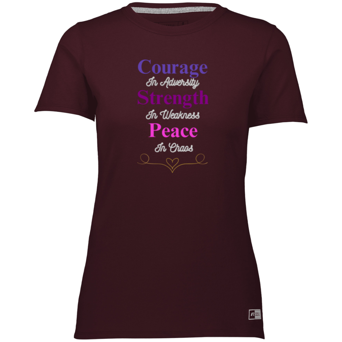 Courage in Adversity Women's T-Shirt| Women's Active Wear| Short Sleeve