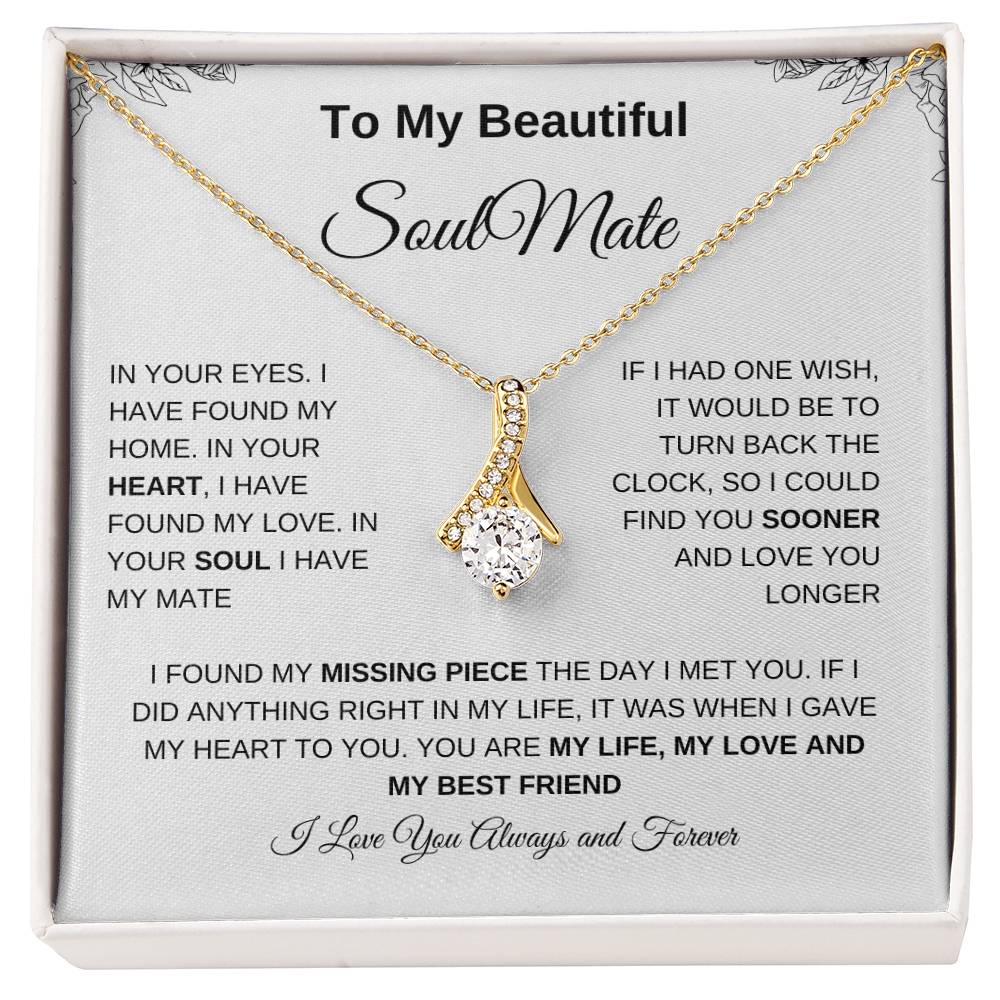 To My Beautiful Soulmate | Alluring Beauty Necklace| Gift to Wife| Birthday Gift to Wife| Mother's Day Gift| Anniversary Gift to Wife