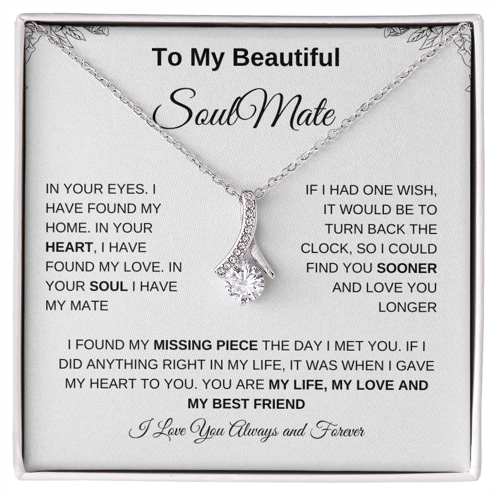 To My Beautiful Soulmate | Alluring Beauty Necklace| Gift to Wife| Birthday Gift to Wife| Mother's Day Gift| Anniversary Gift to Wife