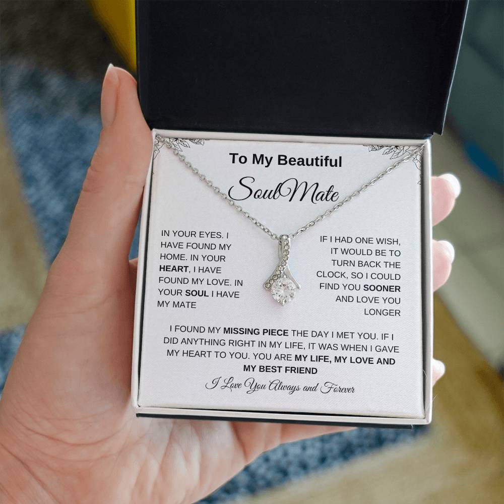 To My Beautiful Soulmate | Alluring Beauty Necklace| Gift to Wife| Birthday Gift to Wife| Mother's Day Gift| Anniversary Gift to Wife