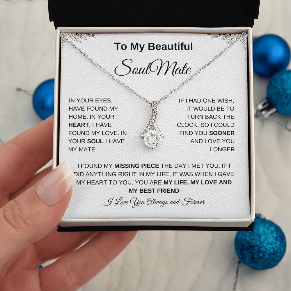 To My Beautiful Soulmate | Alluring Beauty Necklace| Gift to Wife| Birthday Gift to Wife| Mother's Day Gift| Anniversary Gift to Wife