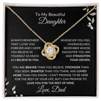 To My Beautiful Daughter from Dad | Love Knot Necklace| Gift to Daughter from Dad