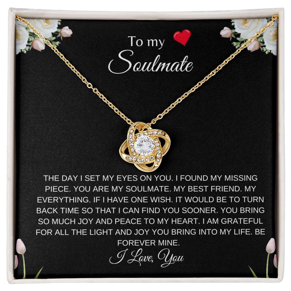 To My Soulmate (With a Heart) | Love Knot Necklace| Gift to Wife| Birthday Gift to Wife| Mother's Day Gift| Anniversary Gift to Wife