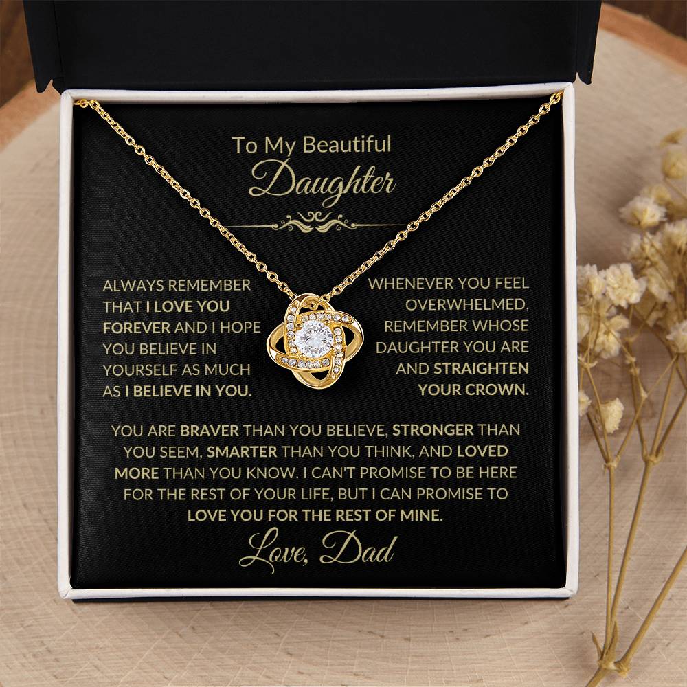 Beautiful Gift for Daughter From Dad "Never Forget That I Love You" Necklace