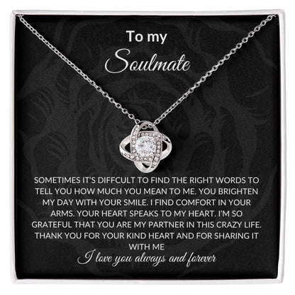 To My Soulmate | Love Knot Necklace| Gift to Wife| Birthday Gift to Wife| Mother's Day Gift| Anniversary Gift to Wife