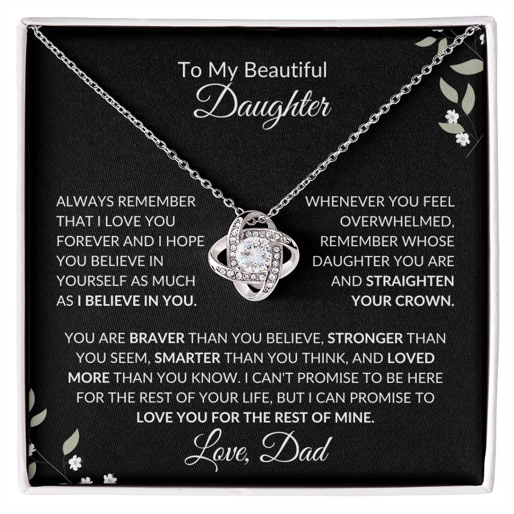 To My Beautiful Daughter from Dad | Love Knot Necklace| Gift to Daughter from Dad