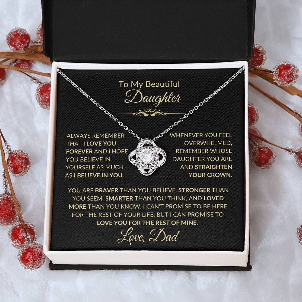 Beautiful Gift for Daughter From Dad "Never Forget That I Love You" Necklace